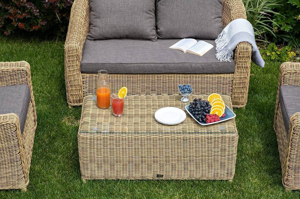 "Кон Панна" столик журнальный из искусственного ротанга, цвет соломенный