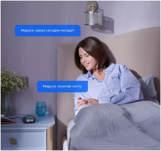 Умная колонка VK Капсула мини (с часами), терракотовый