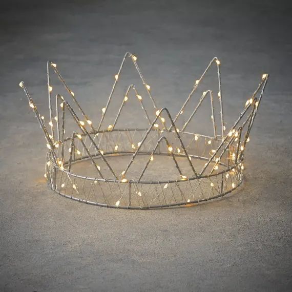 Украшение корона 12*28см.,100 теплых белых LED ламп, с таймером (84880)