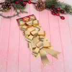 Бант на ёлку «Сказочные блики» (набор 3 шт), Золото