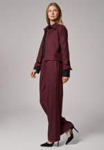 Рубашка-жакет укороченная бордовая