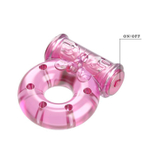 Розовое эрекционное кольцо с бабочкой на вибропуле (Цвет: розовый)