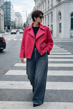 Пальто-косуха в яркой фуксии