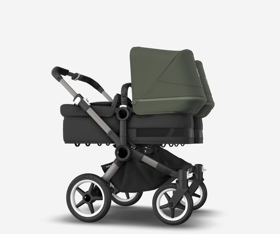 Коляска для двойни 2 в 1 Bugaboo Donkey 5 Twin Forest green/Midnight black/Graphite