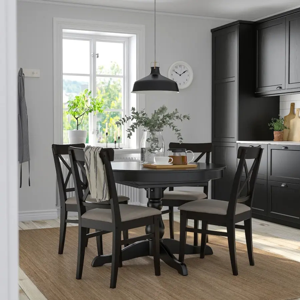 Обеденный набор - INGATORP/INGOLF IKEA/ИНГАТОРП/ИНГОЛЬФ ИКЕА, 110х74х87 см, черный