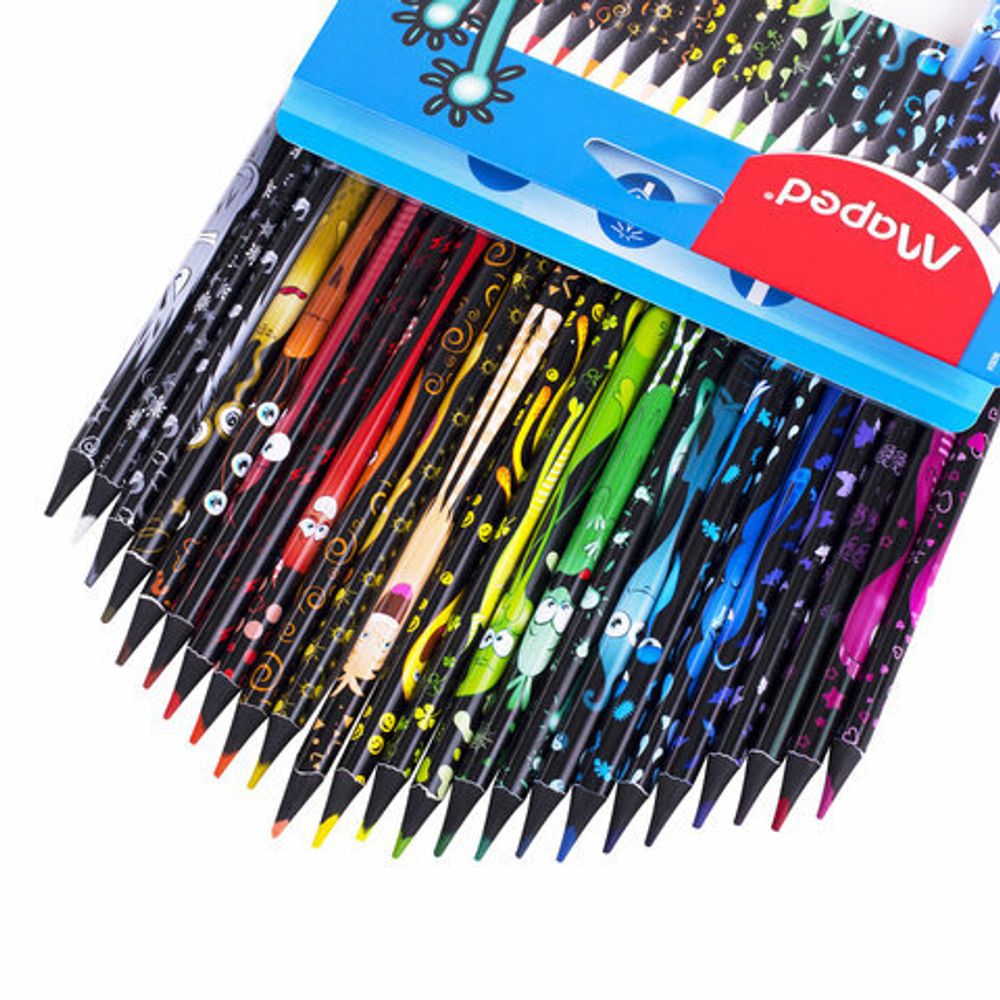Карандаши цветные MAPED "COLOR PEP'S Black Monster", 24 цвета, трехгранные, 862624