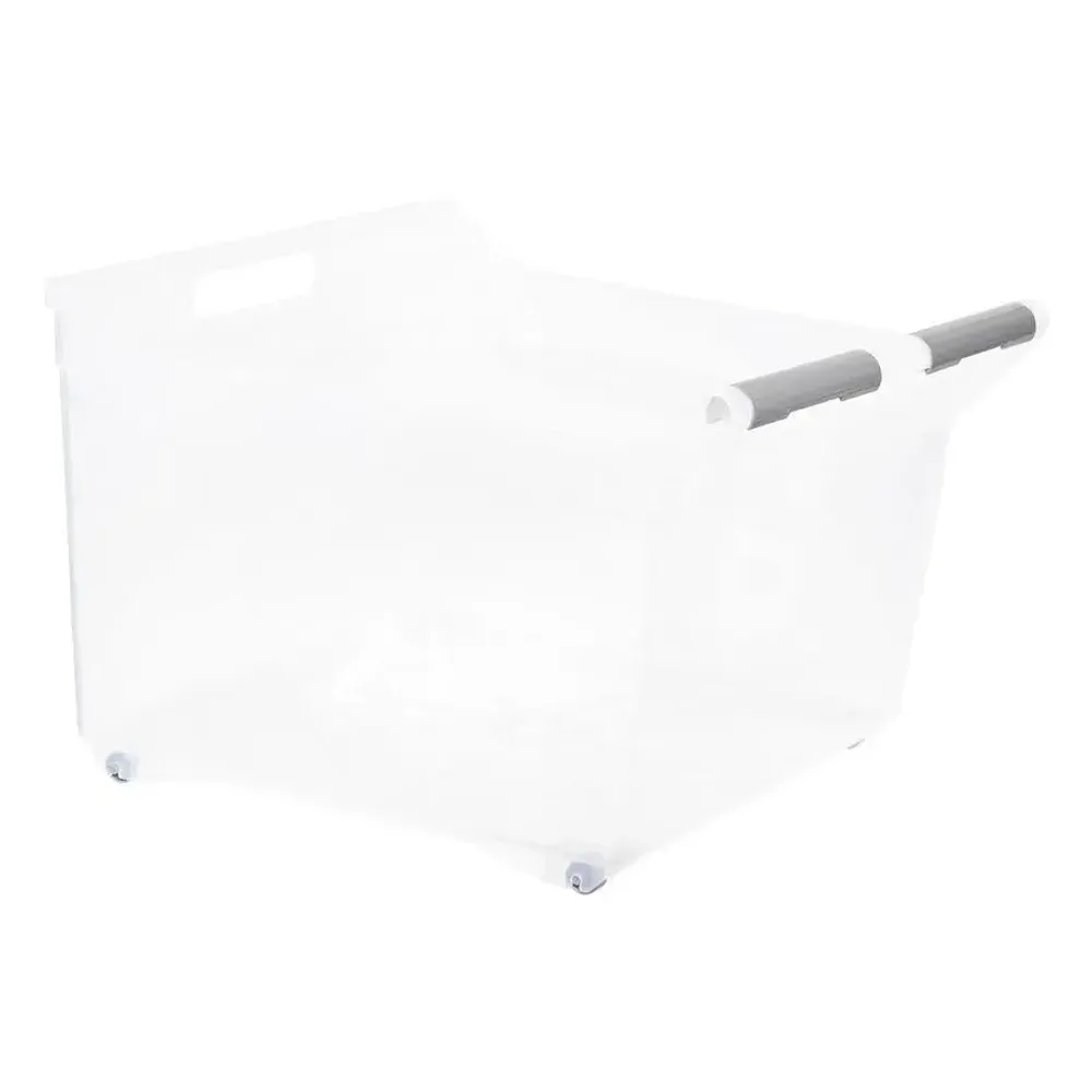 Органайзер с ручкой на колесах 23л прозрачный