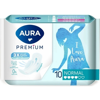 Гигиен. прокладки AURA PREMIUM NORMAL 10шт..