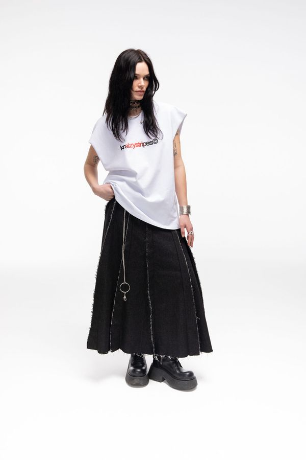 Юбка Макси из джинсы черная - фото 6