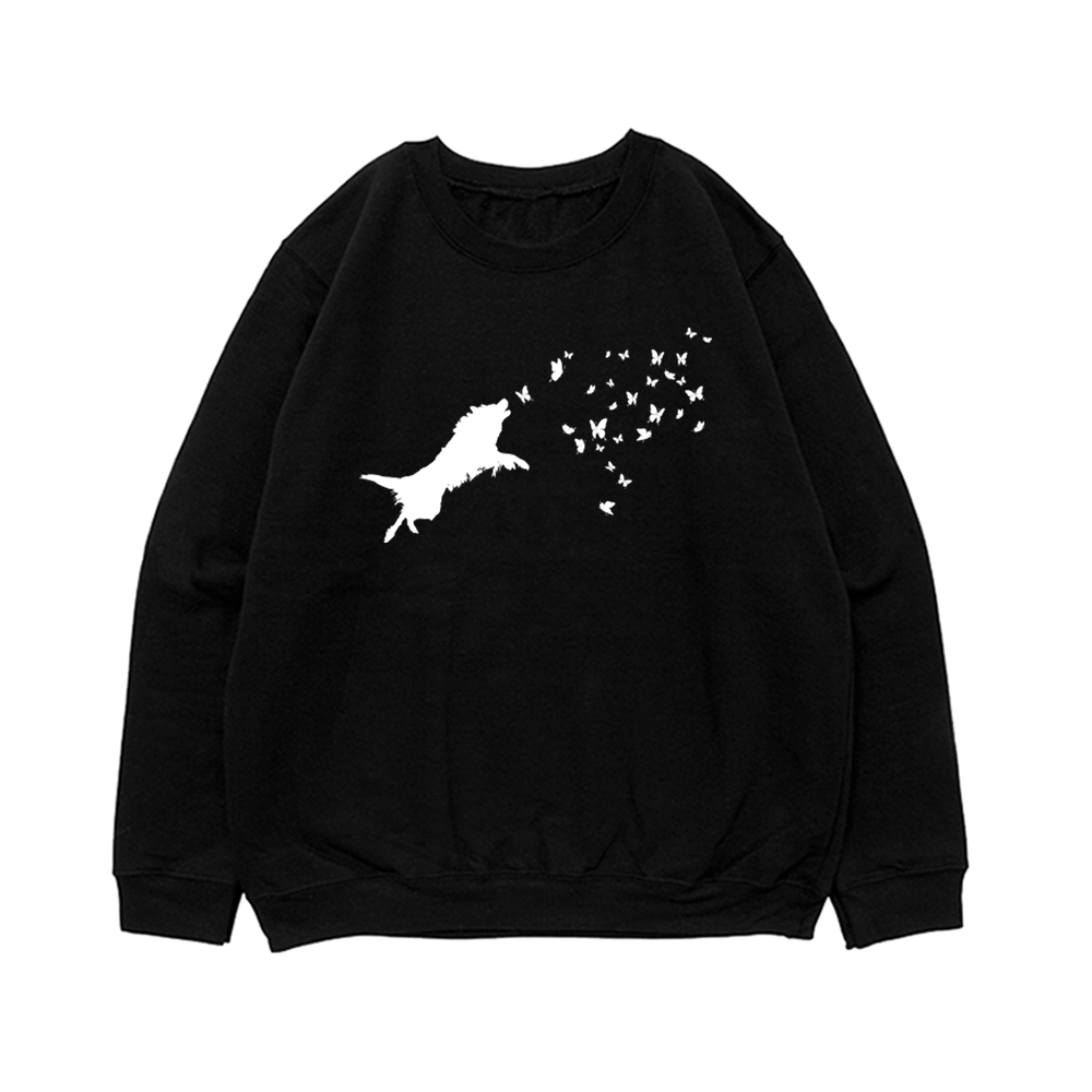 Свитшот "Бордер Колли и бабочки"