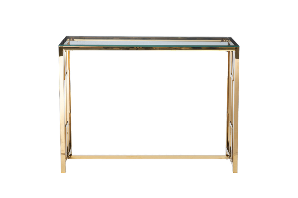 Консоль прозр.стекло/золото 100x30x78см Garda Decor