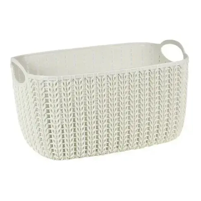 Корзинка ВЯЗАНИЕ 4л белый ротанг 0,13,17х0,24м (комплект 12 шт)