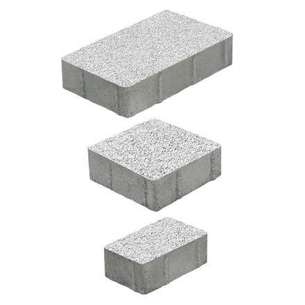 Тротуарная плитка СТАРЫЙ ГОРОД - Гранит Белый, комплект из 3 видов плит