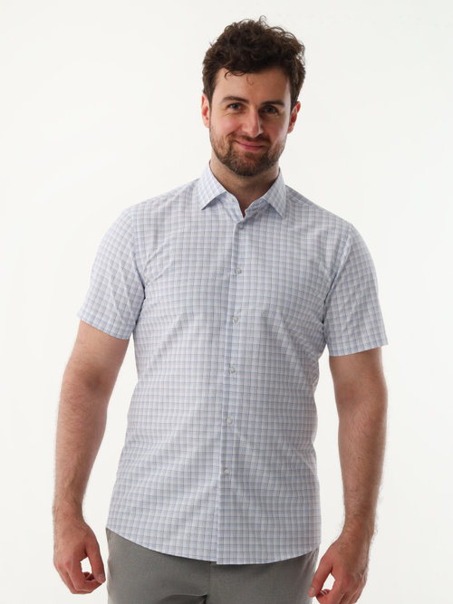Сорочка мужская VESTER короткий рукав, клетка, хлопок/пэ 860141 34