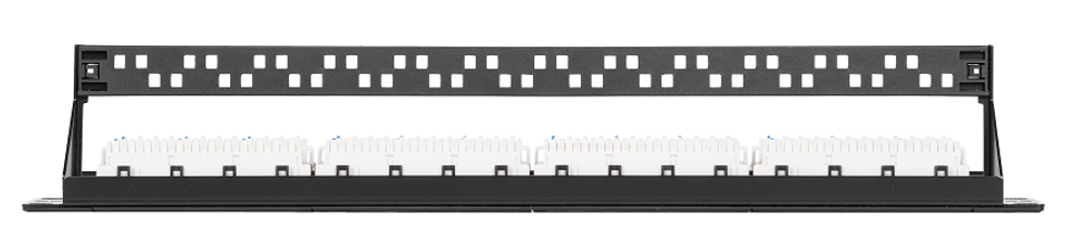 Патч-панель  NikoMax NMC-RP24UD2-AN-1U-BK