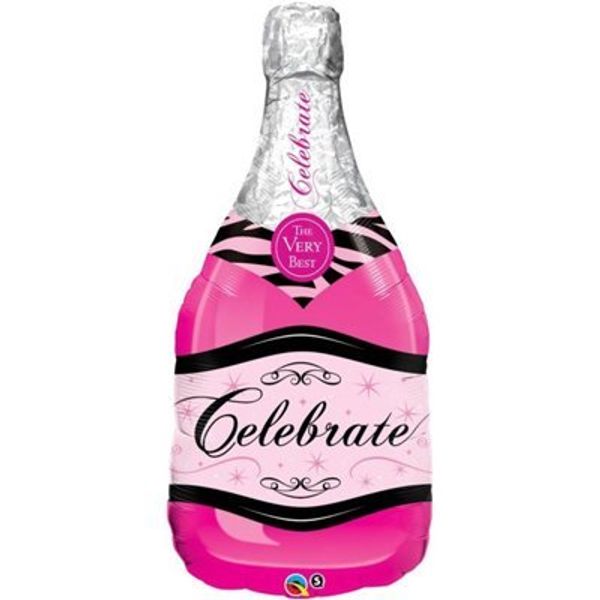Шар фигура Бутылка розовая 99см
