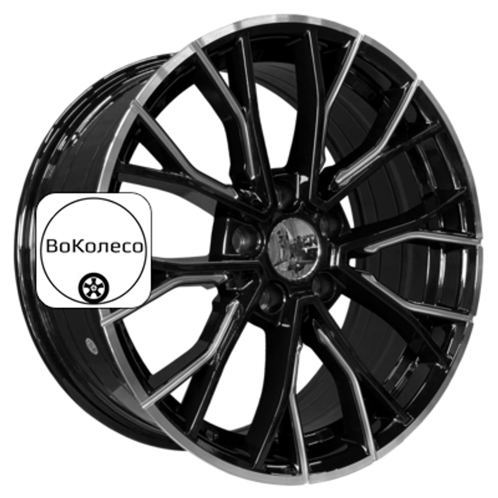 8x18/5x120 ET33 D72,56 5438 Gloss Black Machine Edge and Milled Spoke (PDW) PDW