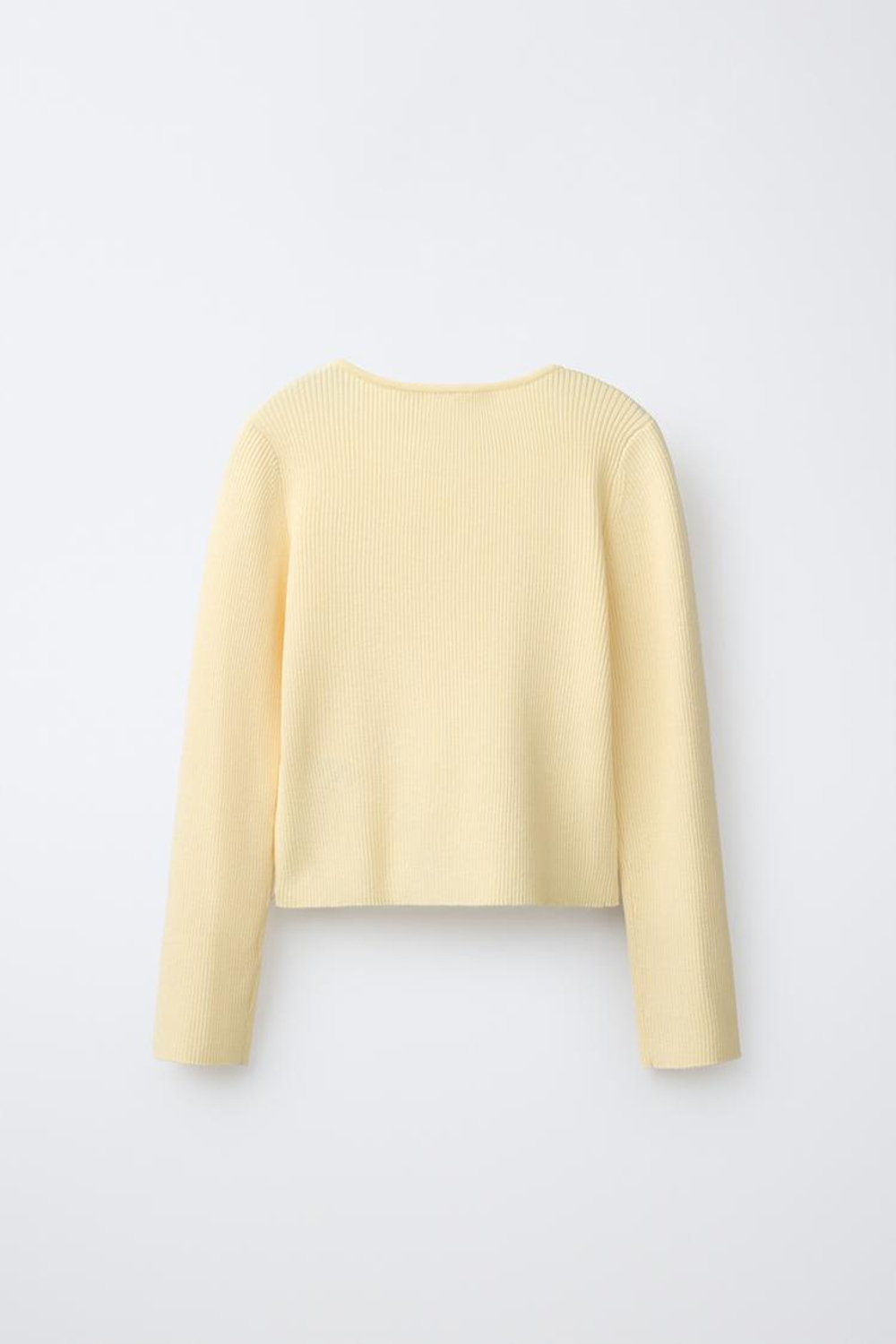 ZARA СВИТЕР В РУБЧИК СО СБОРКАМИ, ЖЕЛТЫЙ