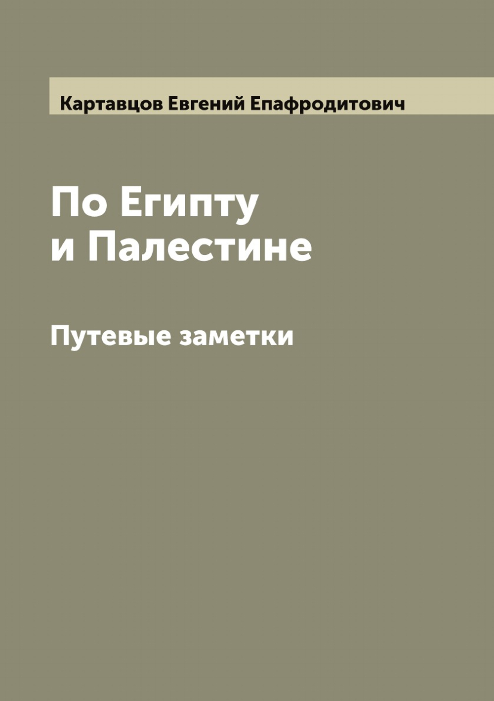 По Египту и Палестине. Путевые заметки | Картавцов Евгений Епафродитович
