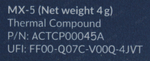 Термопаста Arctic Cooling &lt;ACTCP00047A&gt; Термопаста MX-5, 8 г