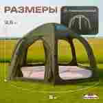 Пневмокаркасная юрта «Гармония» 5×5×2,5 м — для глэмпинга из ПВХ, зелёная