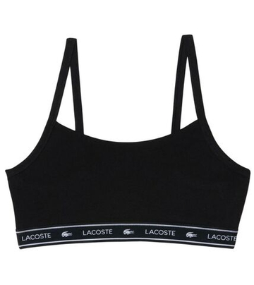 Теннисный бюстгальтер Lacoste Stretch Cotton Logo Band - black