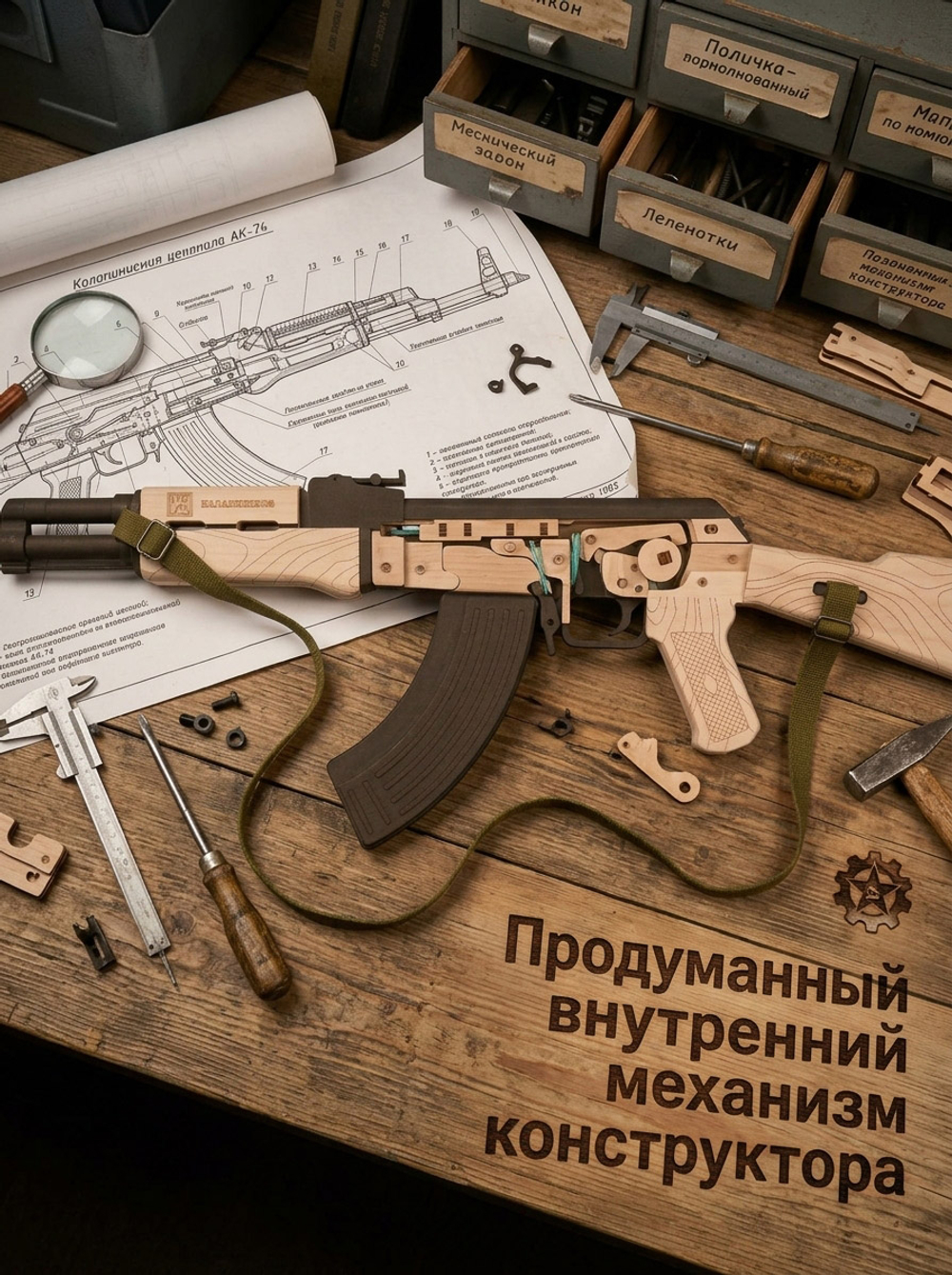 Деревянный конструктор Автомат Калашникова АК-47 (TARG)
