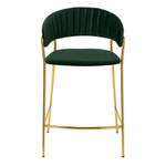 Стул полубарный Turin зеленый с золотыми ножками