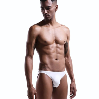 Мужские классические однотонные трусы-слипы (Размер: 4X) (Цвет: белый)