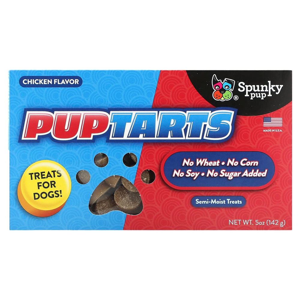 Spunky Pup, PupTarts, лакомства для собак, с курицей, 142 г (5 унций)
