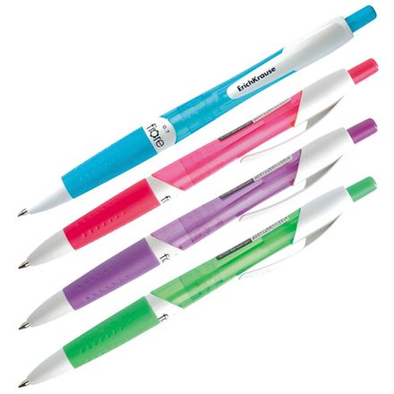 Ручка шариковая автоматическая ErichKrause Fiore, синяя, 0.7мм, грип, в ассортименте, 1шт.