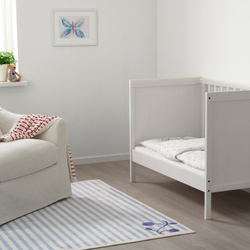 IKEA RÖDHAKE  (ИКЕА РÖДХАКЕ)  -  1 наволочка для детской кроватки, кролик/белый/бежевый, 110x125/35x55 см