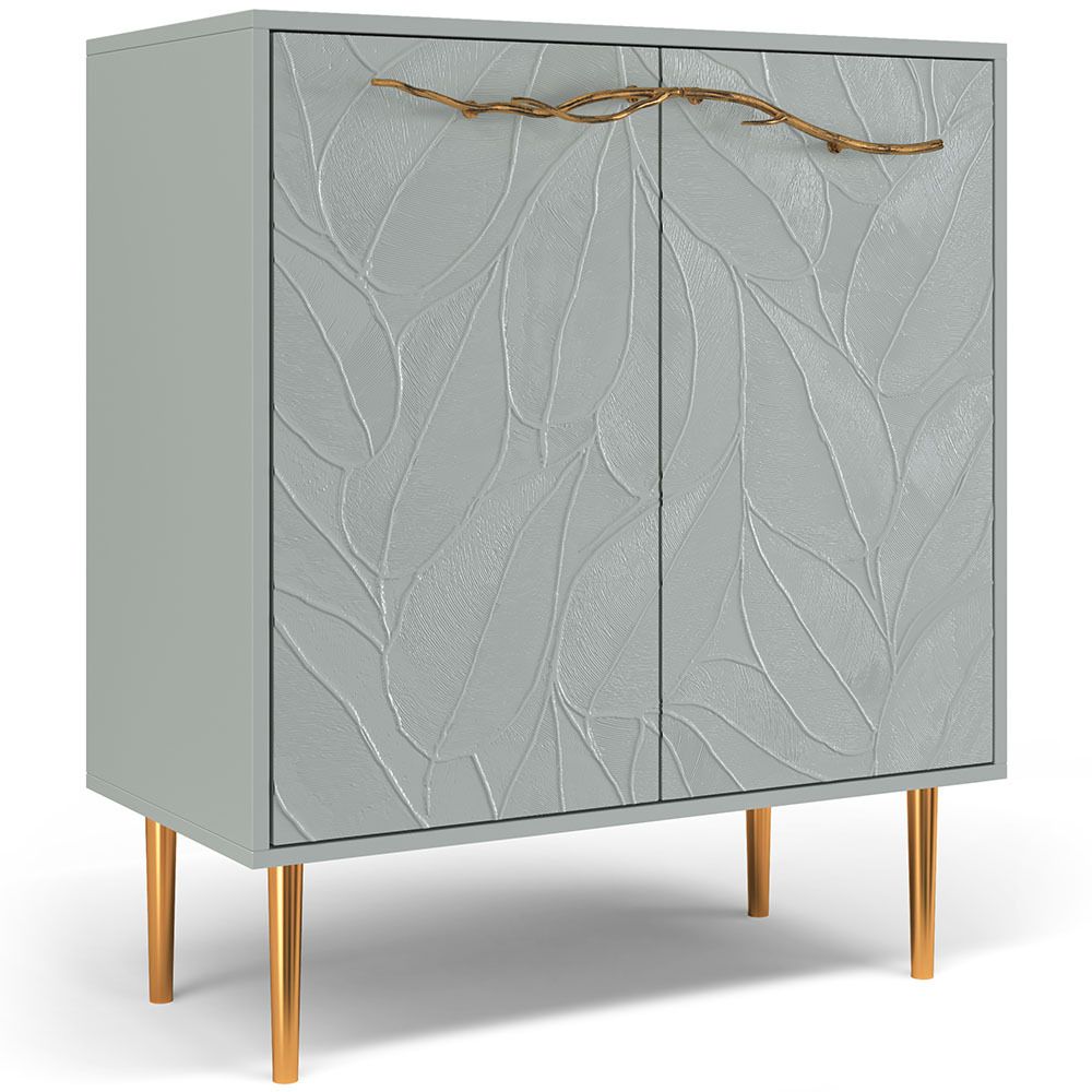 Комод Арт Колор leaves Стайл Голд с 2 полками Серый дым