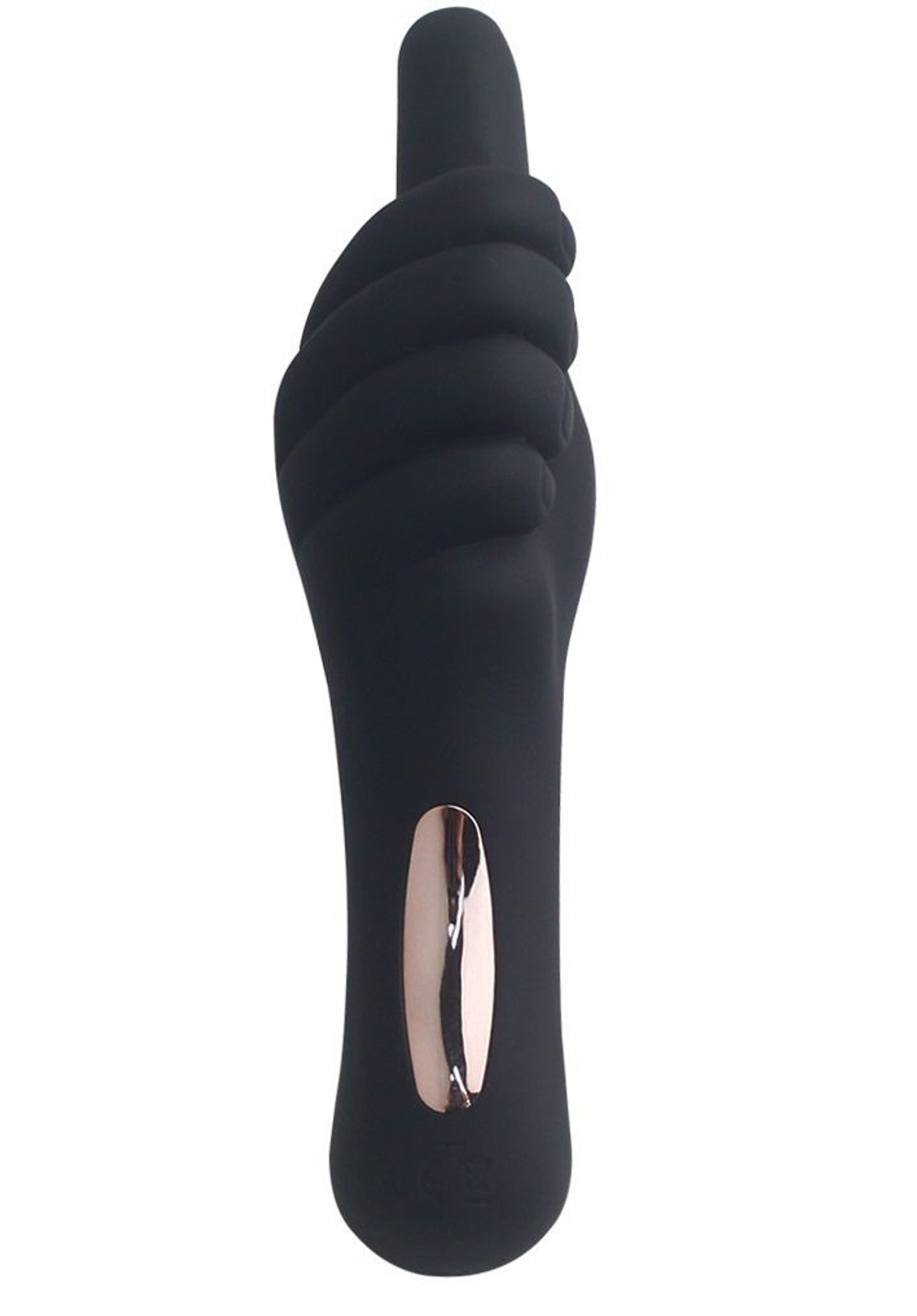 Чёрный вибромассажёр Thumb-up Teaser в форме руки - 16 см. (Цвет: черный)