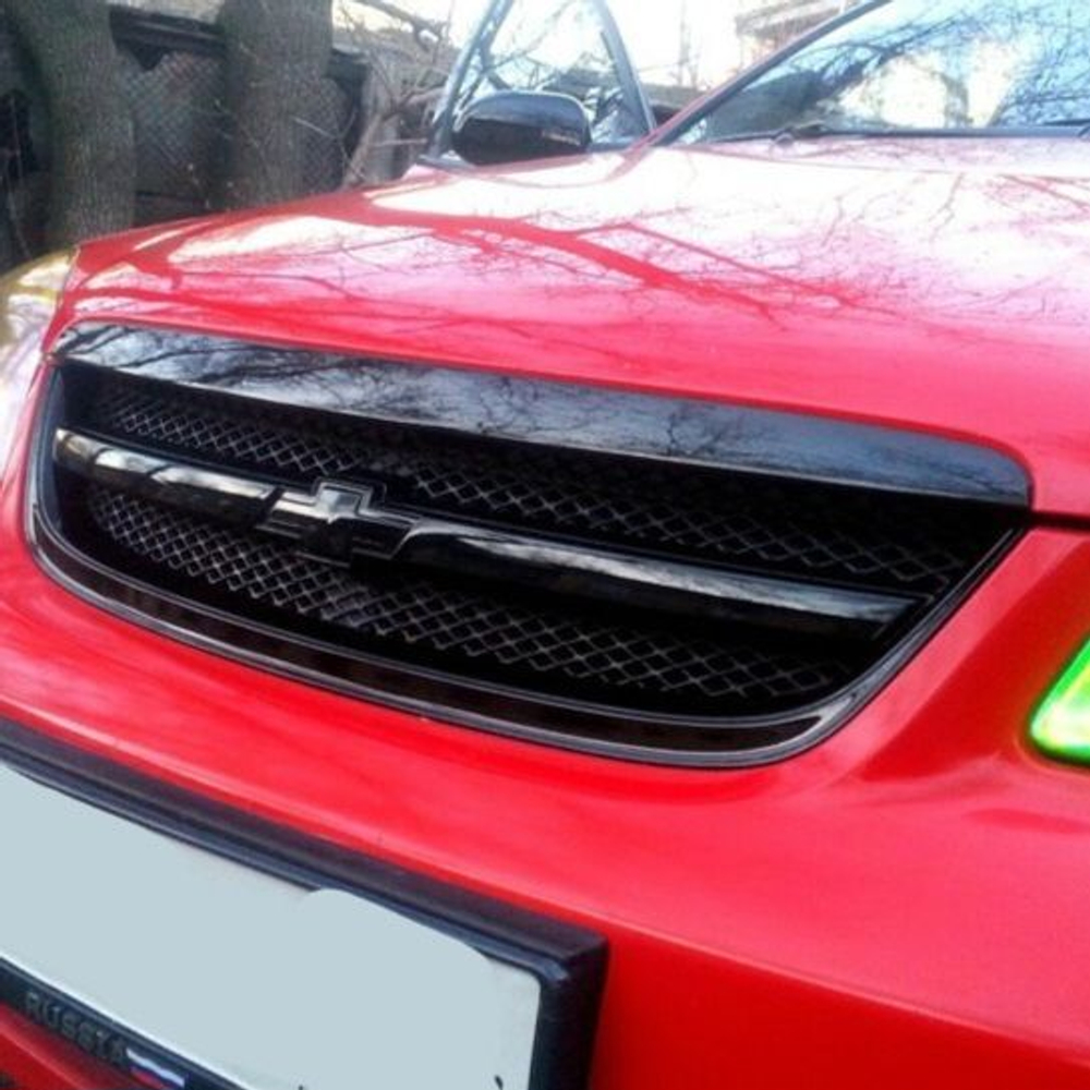 Решетка на Лачетти плюс сабля чёрный глянец AMG