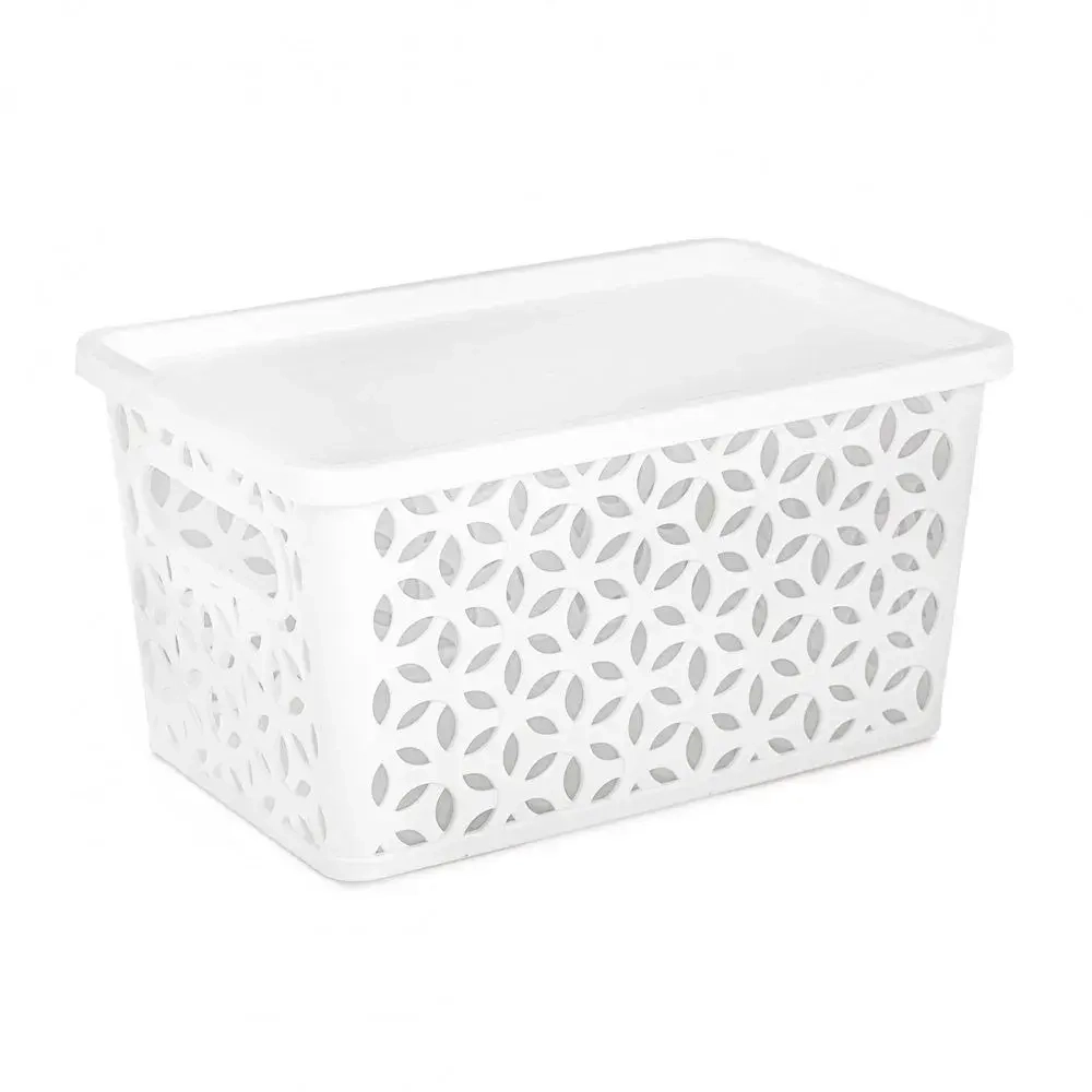 Корзина Мираж 290х150мм (с крышкой)(белый) (комплект 15 шт)