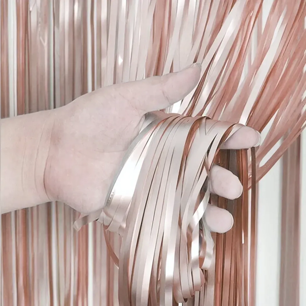 Занавес фольгированный «Дождь» ш1м, в2м (матовый), Розовое золото