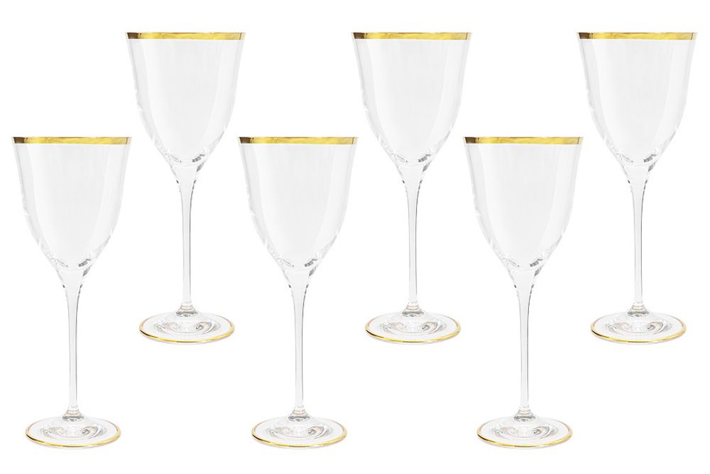 Набор бокалов для вина Сабина золото, 0,3 л, 6 шт