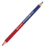 Карандаш двухцветный, красно-синий, утолщённый, BRAUBERG, заточенный, грифель 4,0 мм, 181262