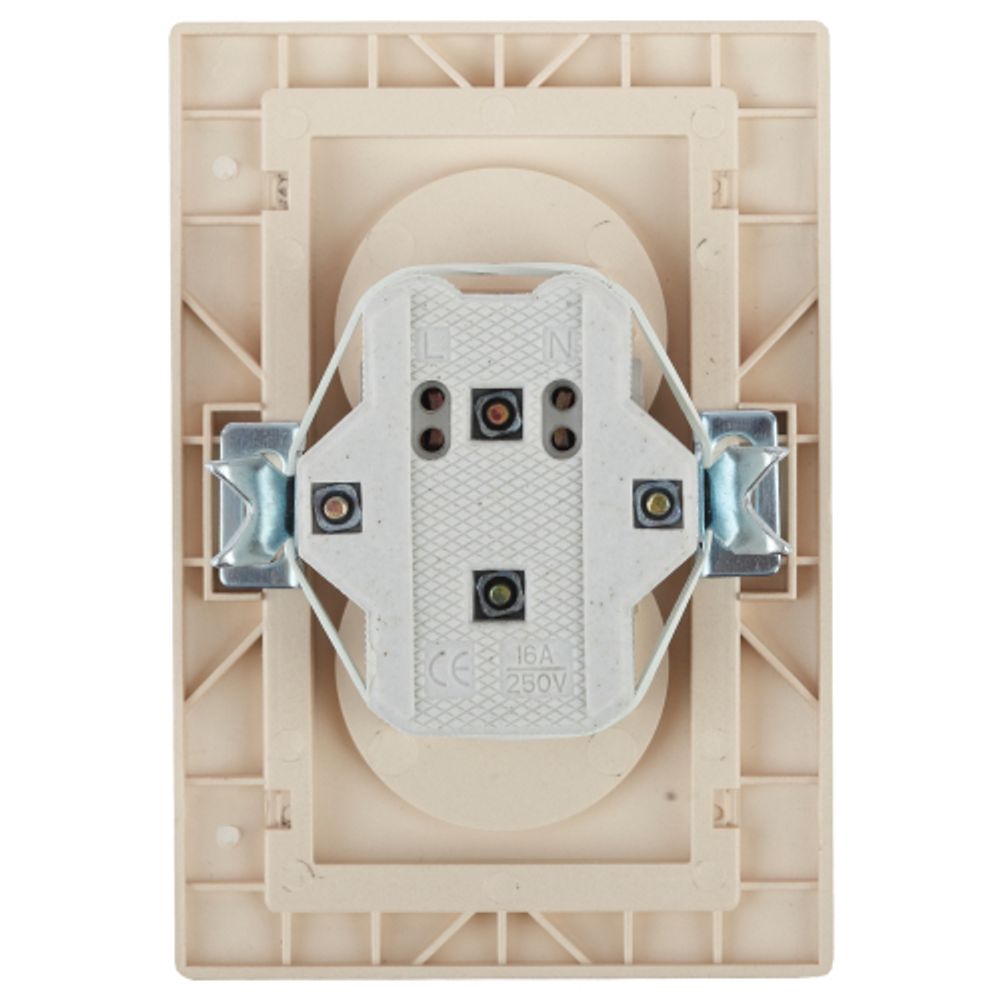 Розетка Intro Plano 1-204-04 без заземления двойная 2х2P 16А-250В IP20 СУ Plano шампань