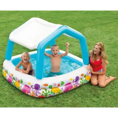Бассейн надувной с навесом 157*157*122 см Sun Shade Intex (57470NP)