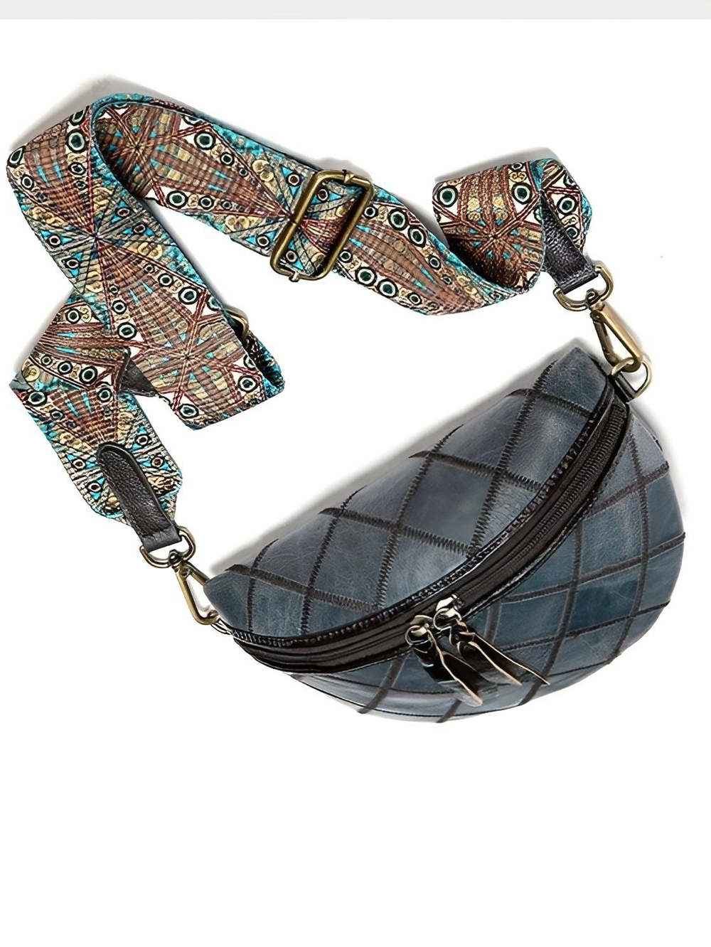 Сумка через плечо кожаная маленькая бананка КожаноFF