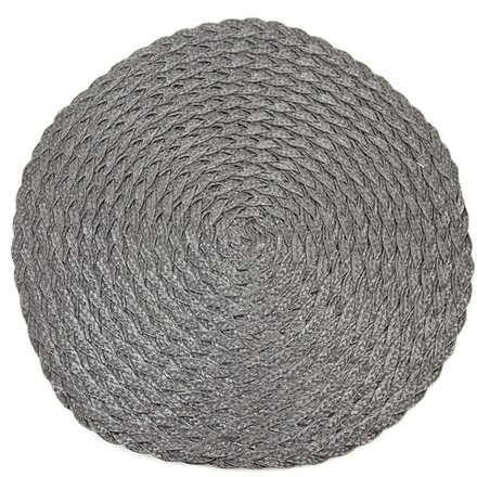 Салфетка сервировочная (плейсмат) " " (серая) d=37см. (min4) (упаковочный пакет)