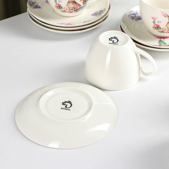 Чайная пара "Зайка", 1 чашка 250 мл, 1 блюдце d-15 см