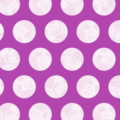 тропики розовый горошек на фуксии