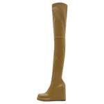 Burberry Pillar Knee high Boots 9cm Women"s Umber
