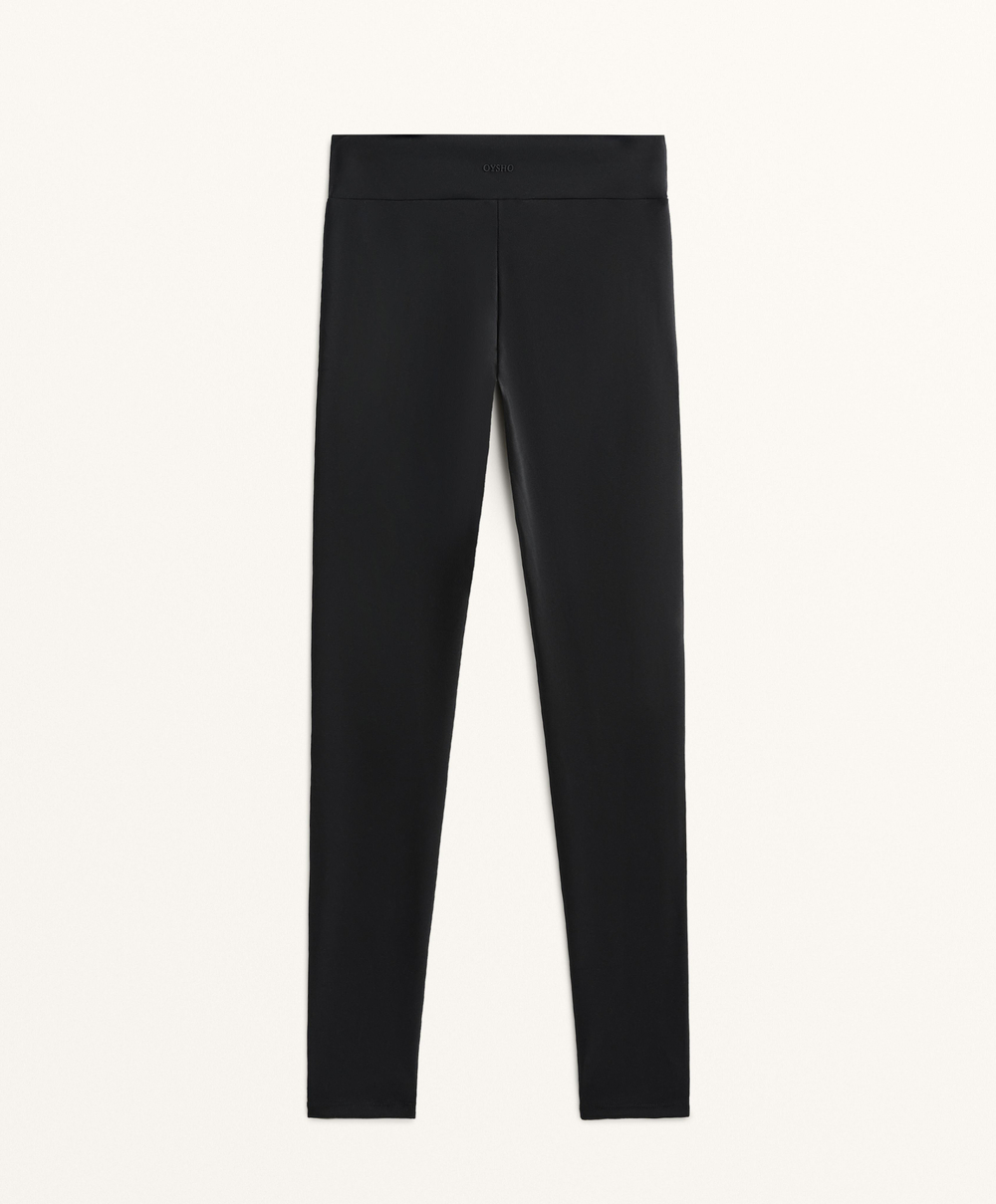 OYSHO Теплые легинсы длиной до щиколотки с высокой посадкой, черный