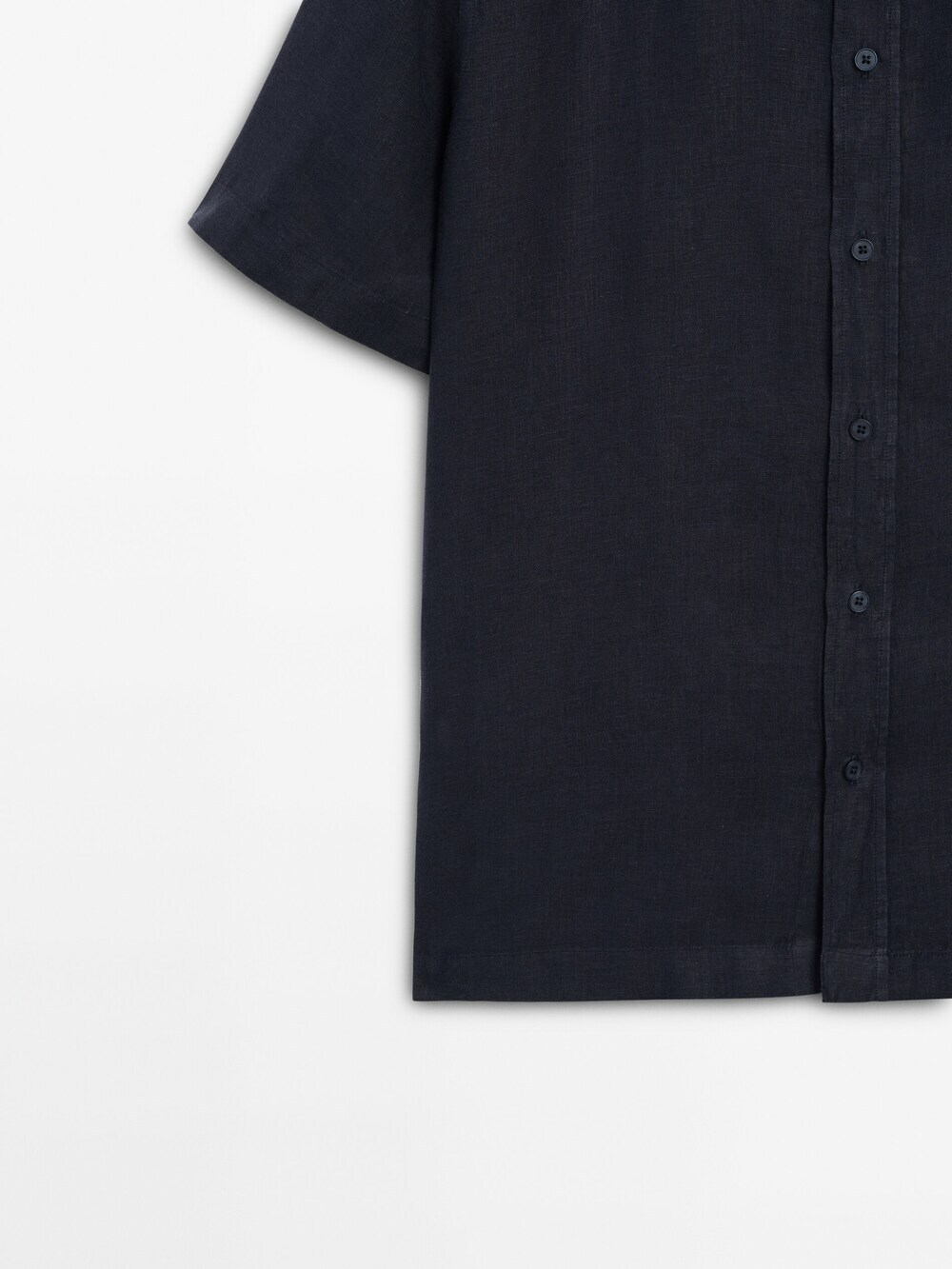 Massimo Dutti Рубашка из 100% льна с короткими рукавами,  темно-зеленый