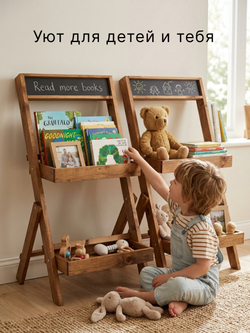 Подставка для цветов, 35х30х71, Флорэль, этажерка, напольное, на подоконник, полка, из массива дерева, коричневый