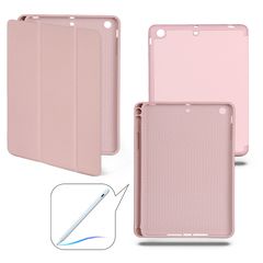 Чехол книжка-подставка Smart Case Pensil со слотом для стилуса для iPad Mini 1, 2, 3 (7.9") - 2012, 2013, 2014 (Розовый песок / Sand Pink)